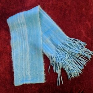 Soft Blue Scarf with Fringe